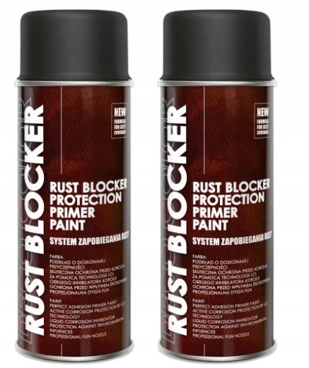 Farba Spray Na Rdzę 4w1 Rust Blocker Czarny 400ML