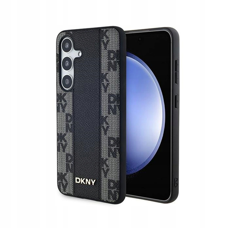 Dkny Leather Checkered MagSafe Pouzdro pro Samsung Galaxy S24+, černé