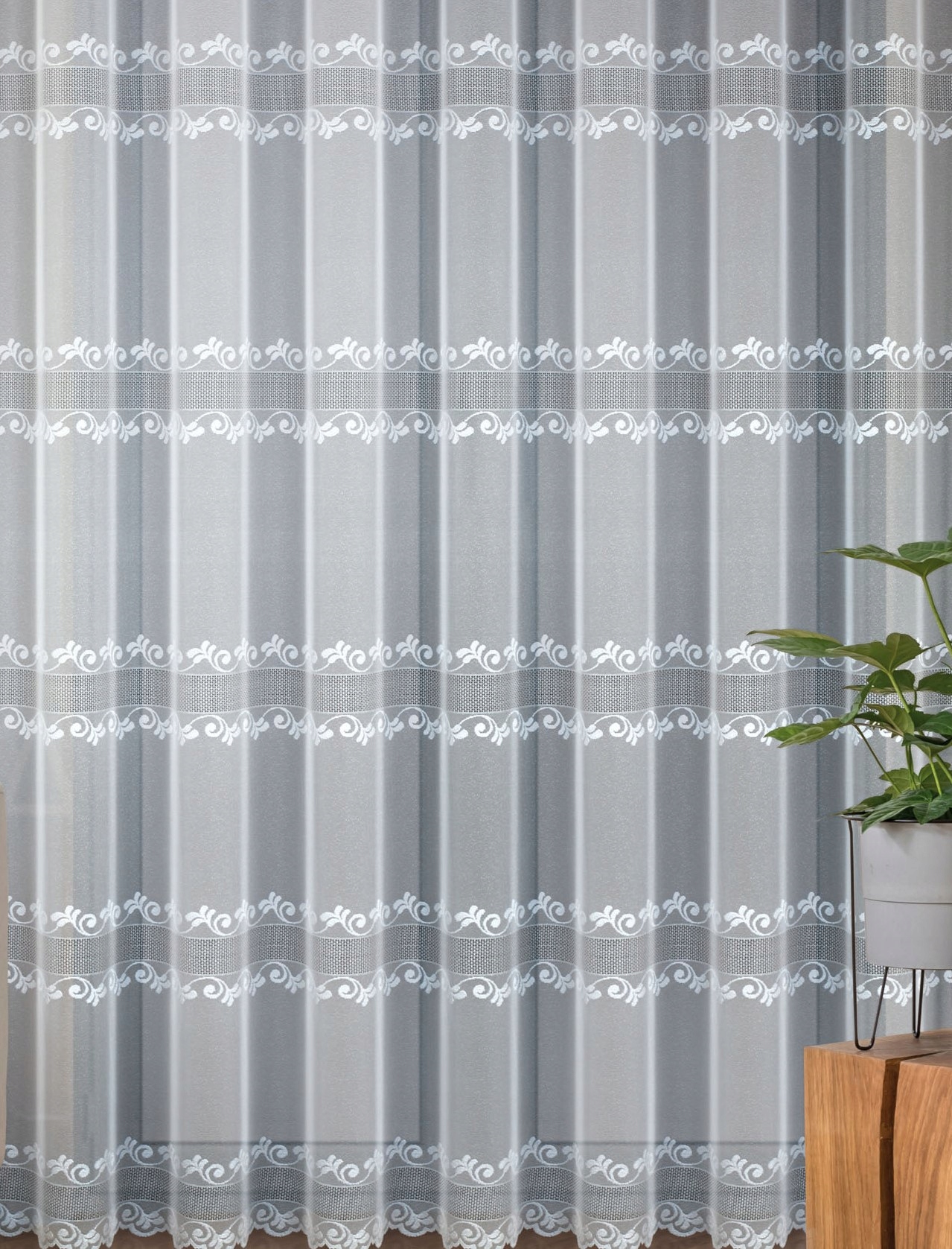 Záclona Žakardová Biela Poľsko 250x550 cm 34951