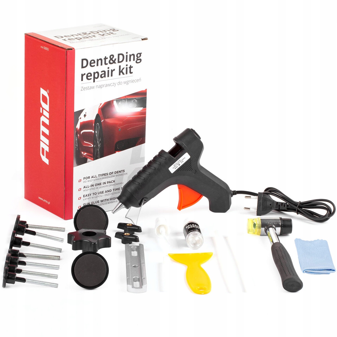 РЕМОНТНЫЙ КОМПЛЕКТ ДЛЯ УДАЛЕНИЯ ВМЯТИН НА КУЗОВЕ АВТОМОБИЛЯ