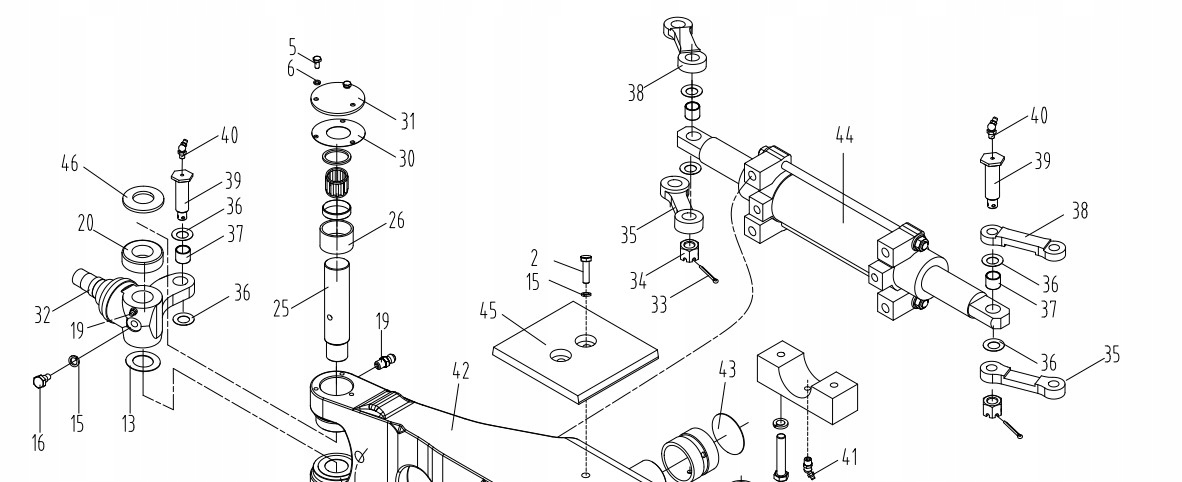 ZESTAW ŁĄCZNIKÓW ZAWIESZENIA HC HANGCHA CPQD CPCD CPYD 20~35 SERIA XF Numer katalogowy części XF250-220000-KIT3