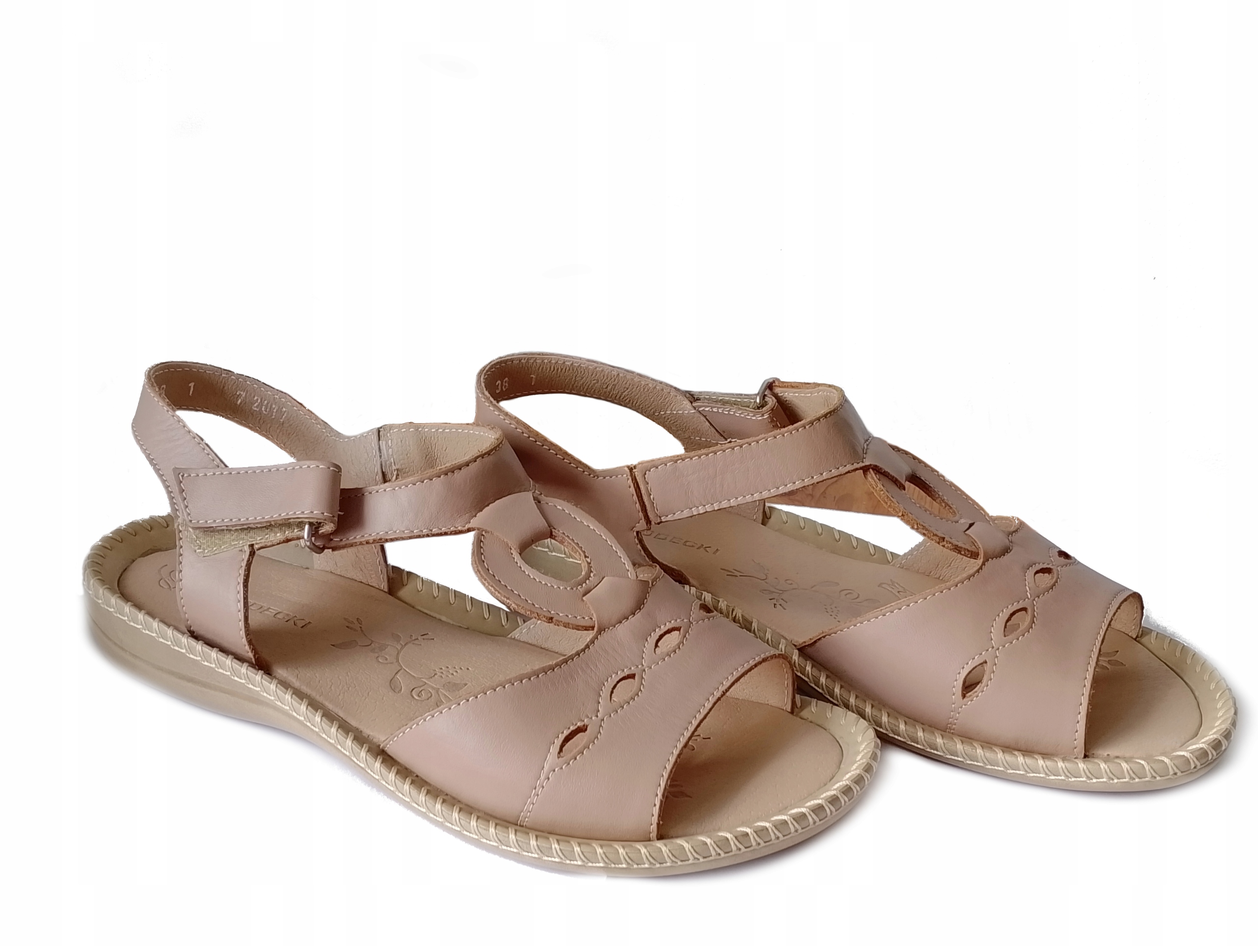 Grodecki 862 sandály Polské hnědé 38 Kůže Nat