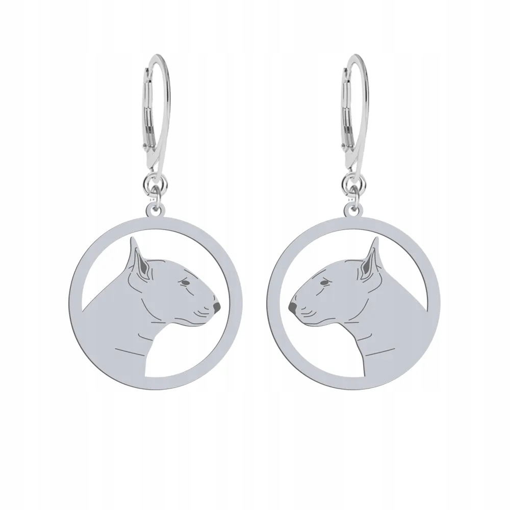 Stříbrné Náušnice z Bulteriéru Standard 925 Dárek Žena Gravírování Bonus