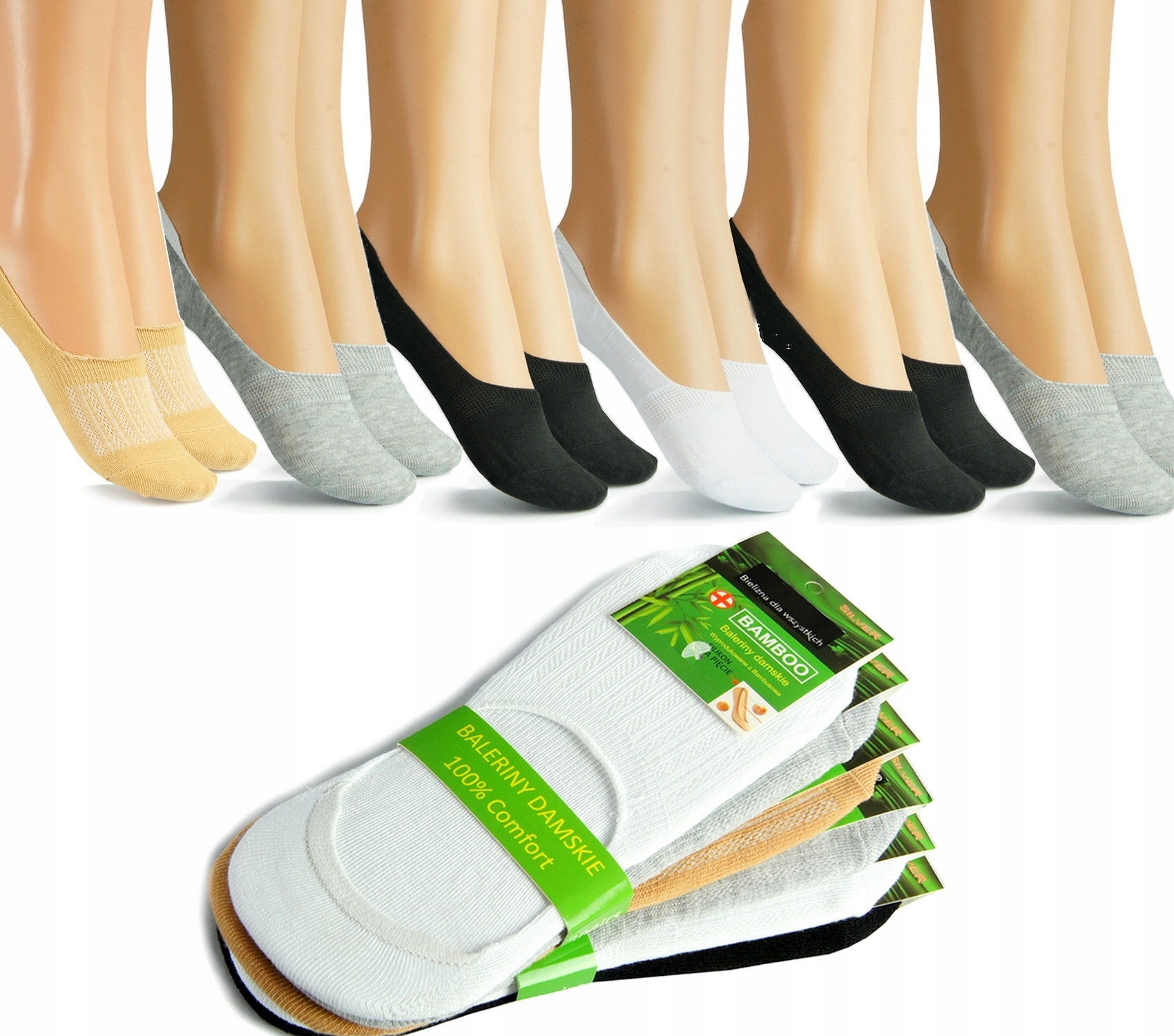 

6 Pak Stopki Damskie Niskie Silikon 39-42 NS23