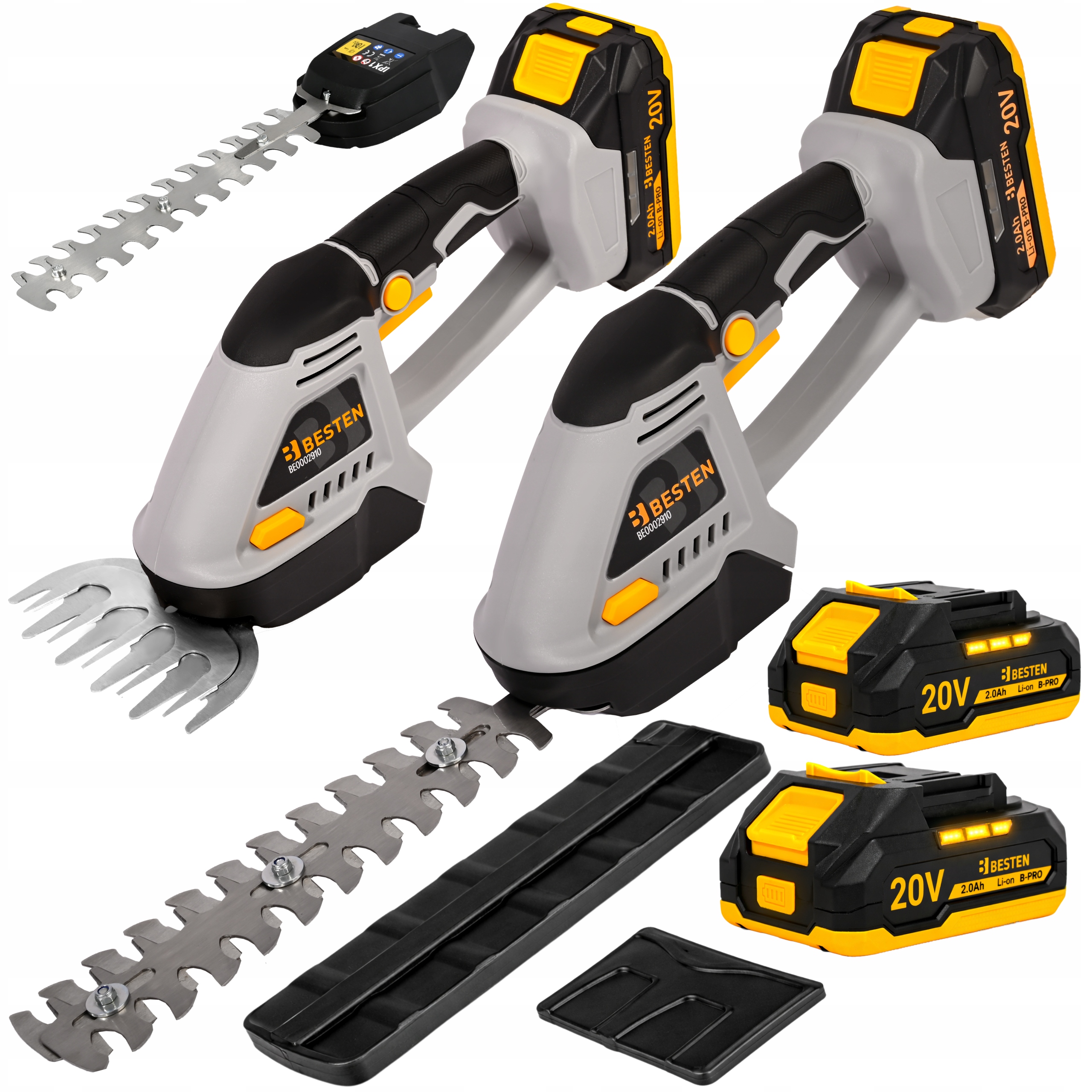 Akumulátorové Zahradní nůžky 2v1 Keře Živý Plot Tráva Nůžky 2xAku Besten