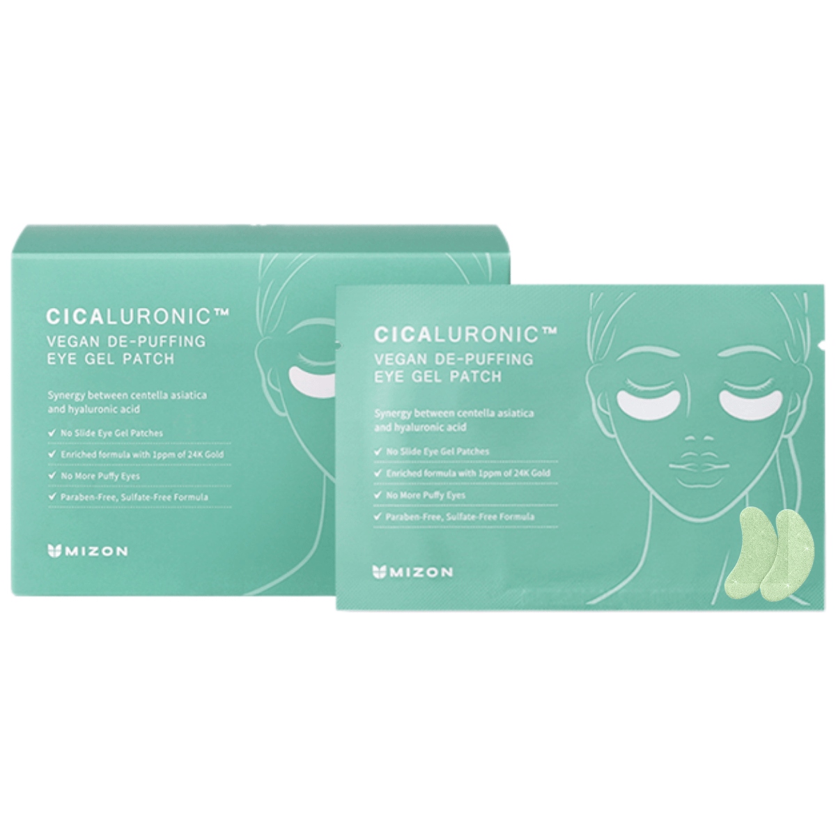 Mizon Cicaluronic Vegan De-Puffing Eye Gel Patch 42 ks náplasti pod oči