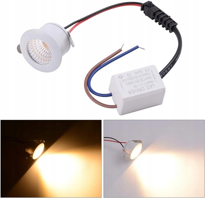 Mini Reflektor Sufitowy Okrągły LED 3W 5sztuk Marka inna