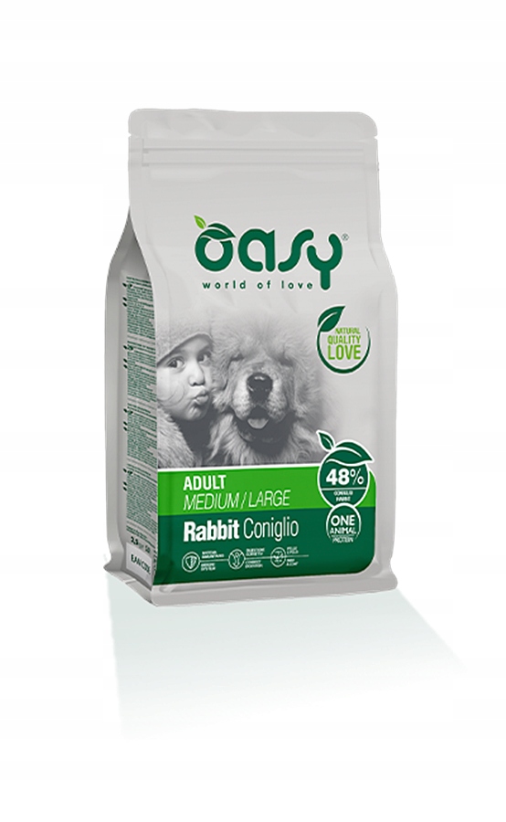 Suché krmivo pro psa Oasy One Protein M/L adult králík 12 kg