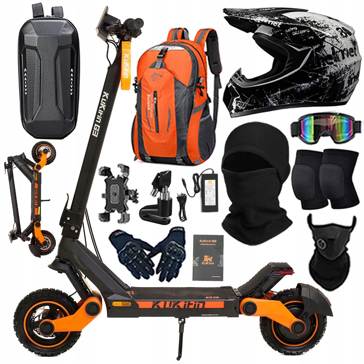 KuKirin G3 Składany Pojazd elektryczny dla dorosłyc 1200W 50km/h PL+Prezent