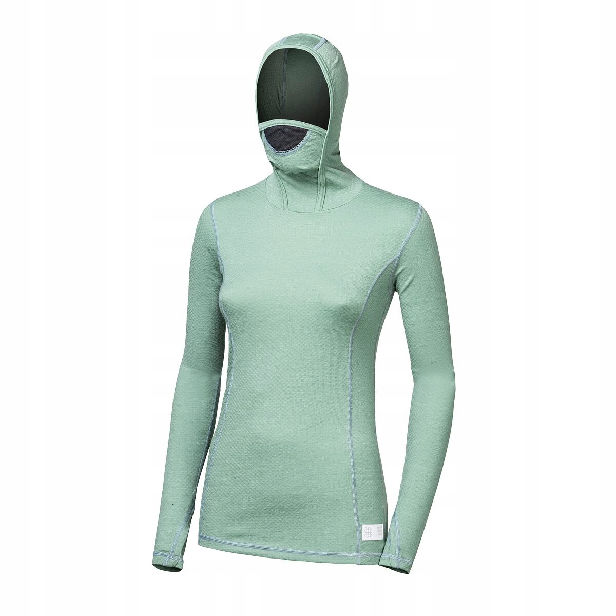 Sensor Merino Df dámské triko dl.rukáv s kapucí basil green velikost XL