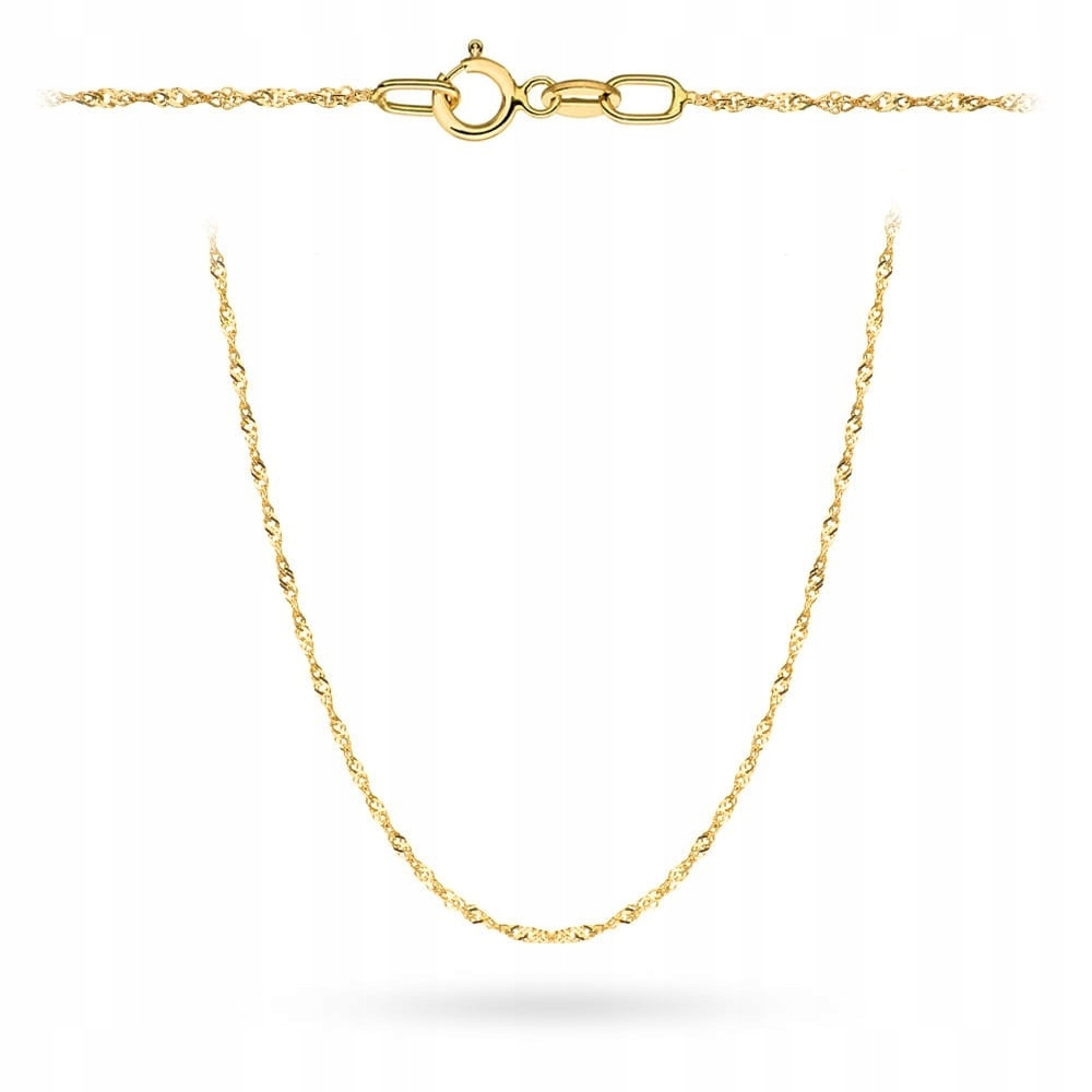Řetízek Singapur Zlatý 585 Tenký Lehký, Jemný Jako Dárek 42 CM