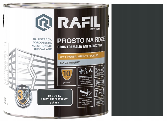 Rafil Přímo Na Rez 2,5 L Šedý Antracitový Ral 7016 Lesk