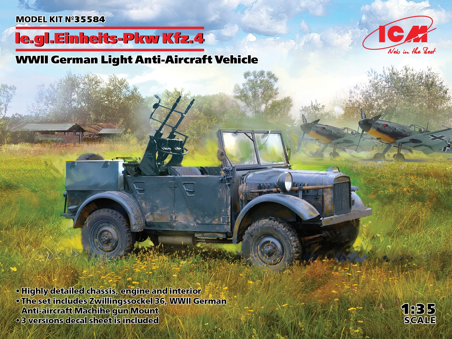 ICM 35584 Pkw Kfz. 4 Vozidlo Pe-lot Luftwaffe Model