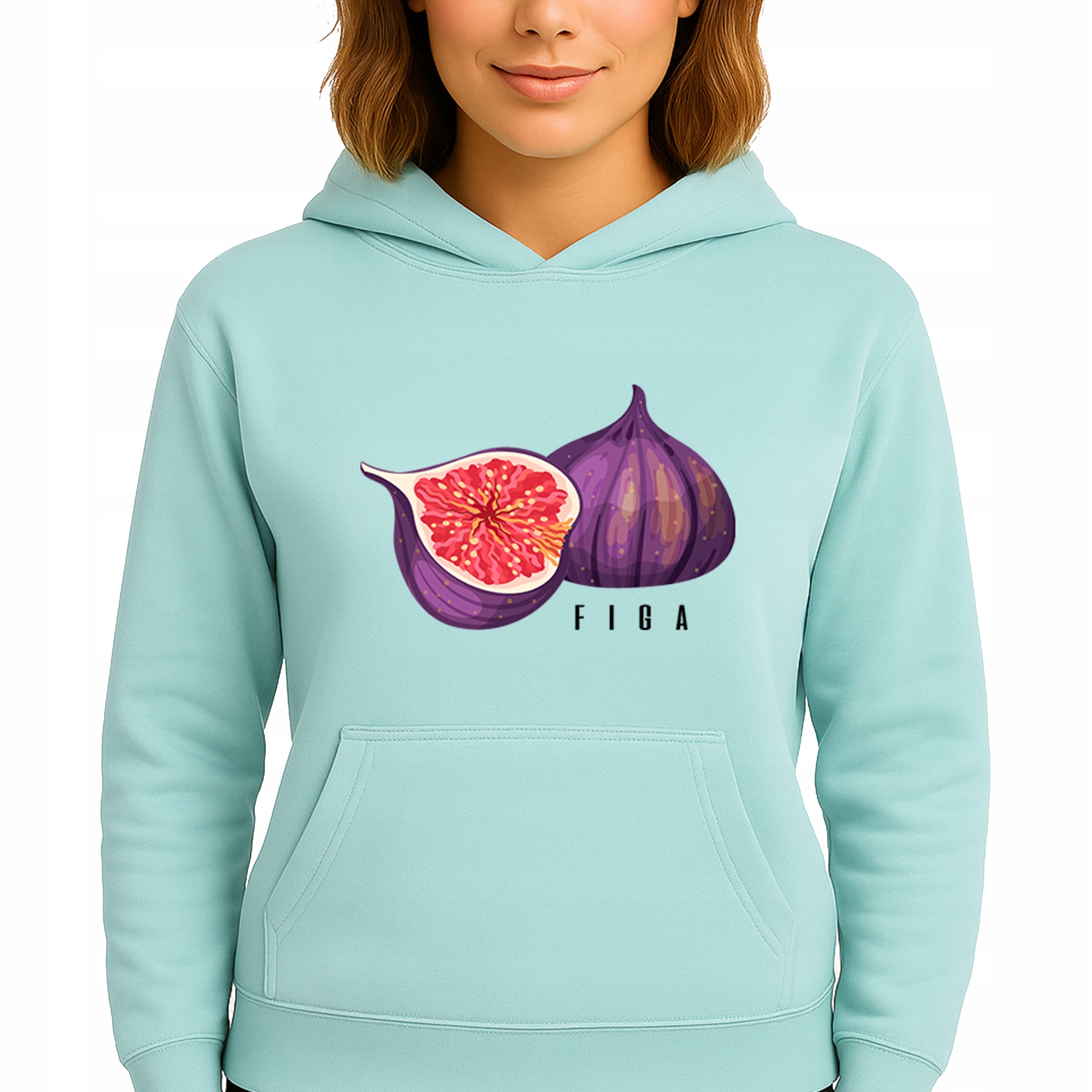 Mikina Mátová Hoodie S Kapucí Bavlněná Módní Figa Velikost S