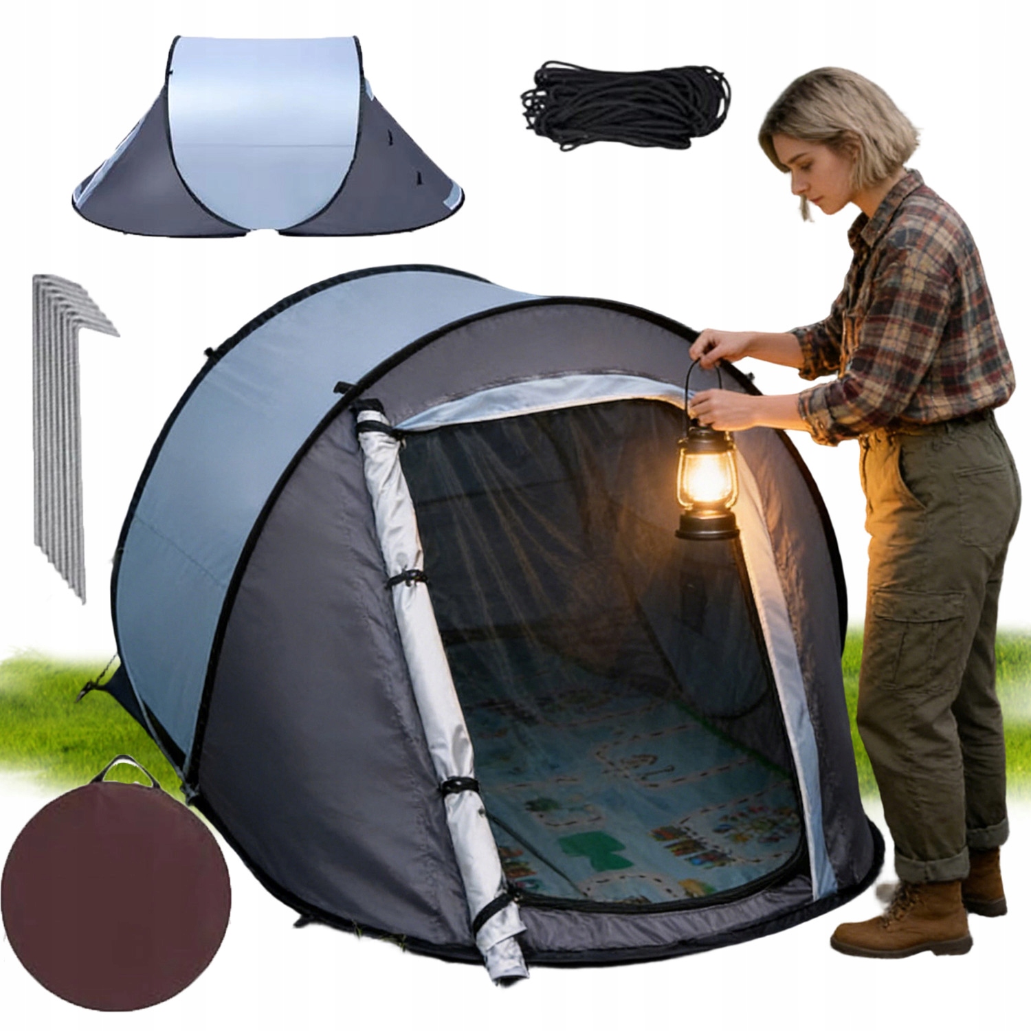 Stan Turistický Automatický Stan Pro 2 Osoby, Voděodolný