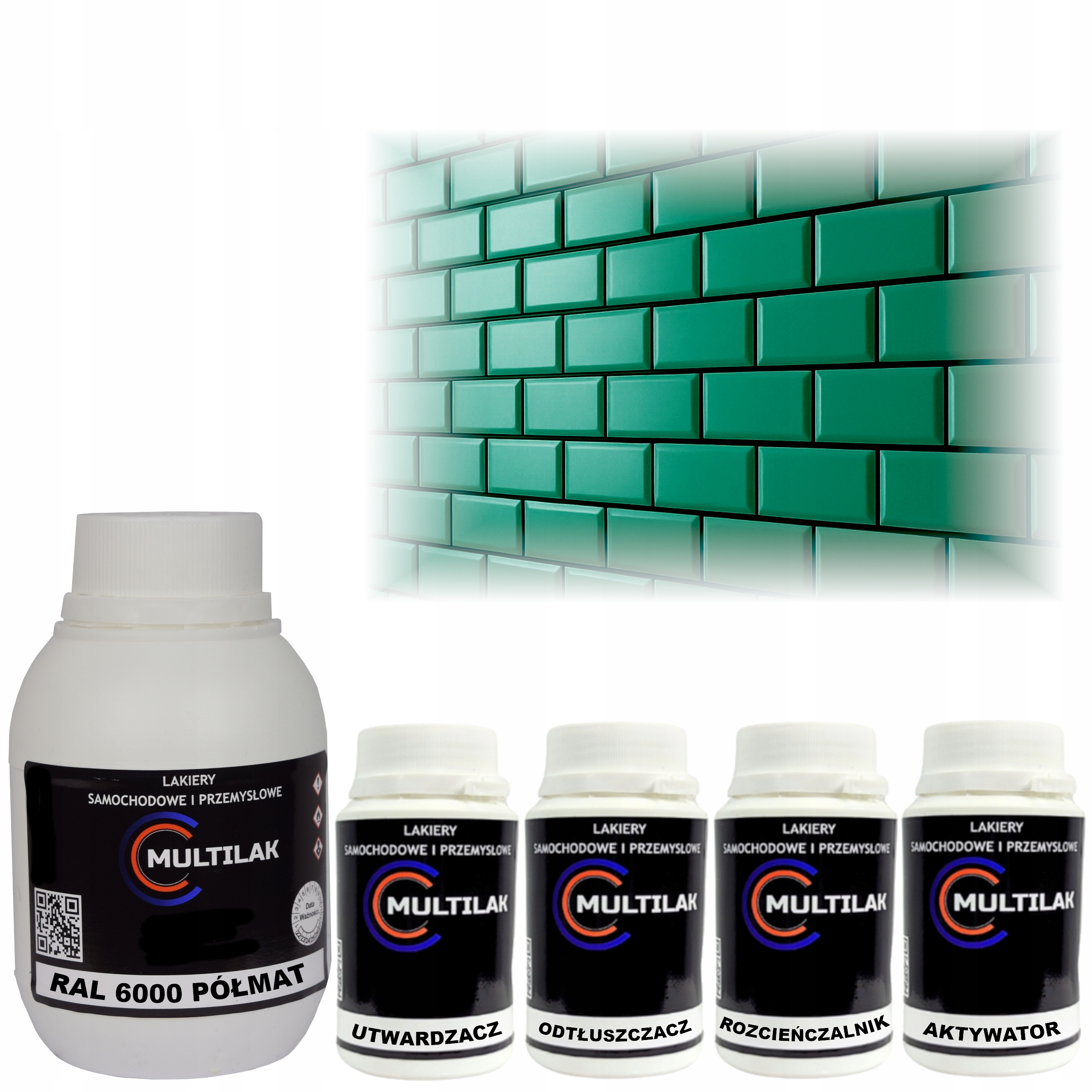 Lak barva Ral 6000 na glazuru dlaždic na váleček štětec 0,5L Polomat