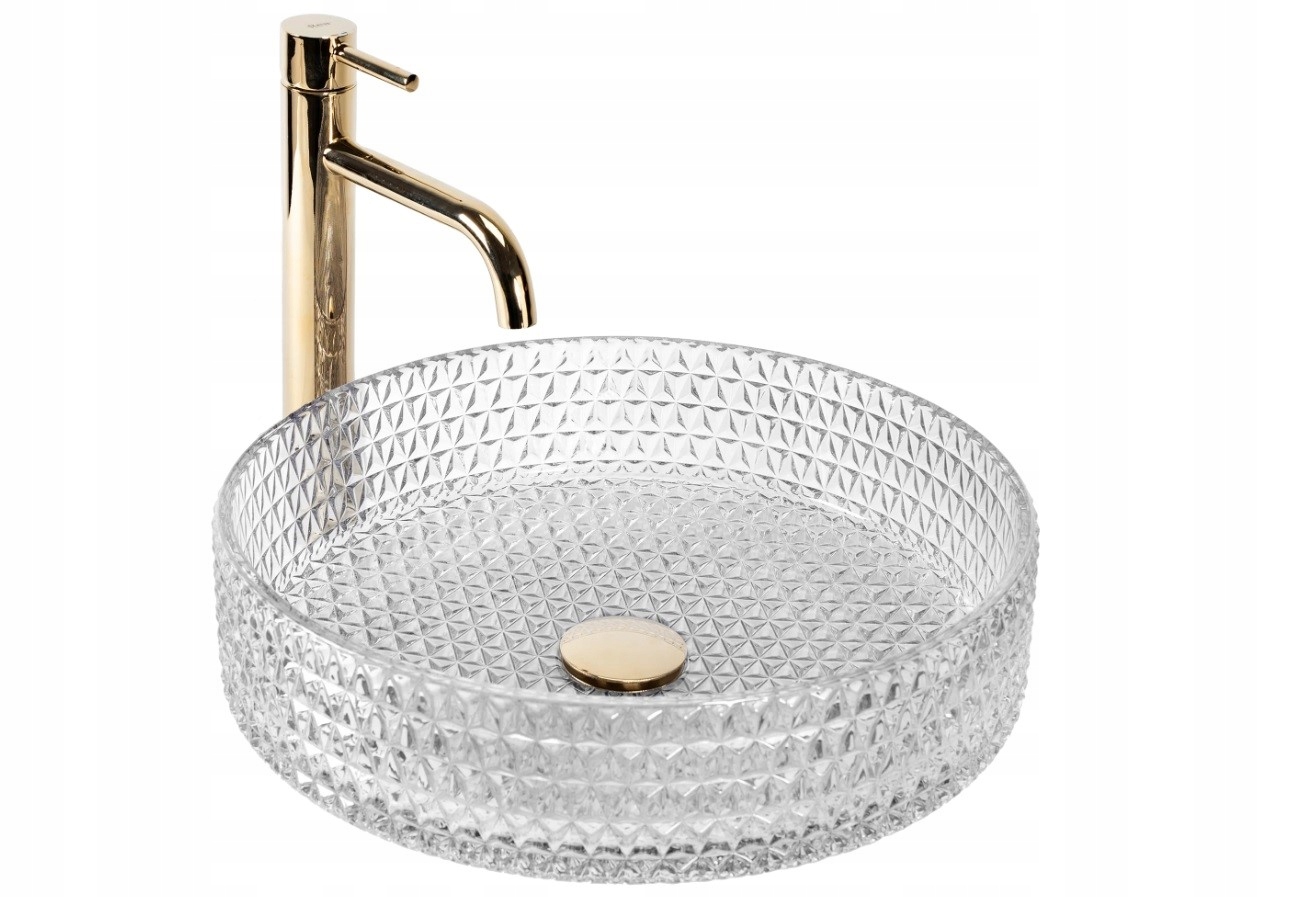 Moderné kryštálové umývadlo Cristal 39 Transparent na dosku