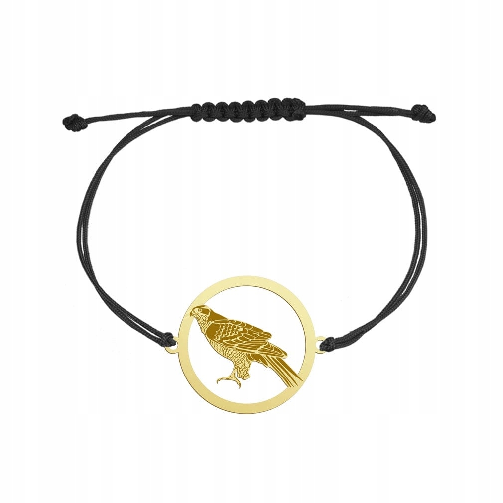 Zlatý náramek s jestřábem 925 na provázku Dárek Šperky Gravírování