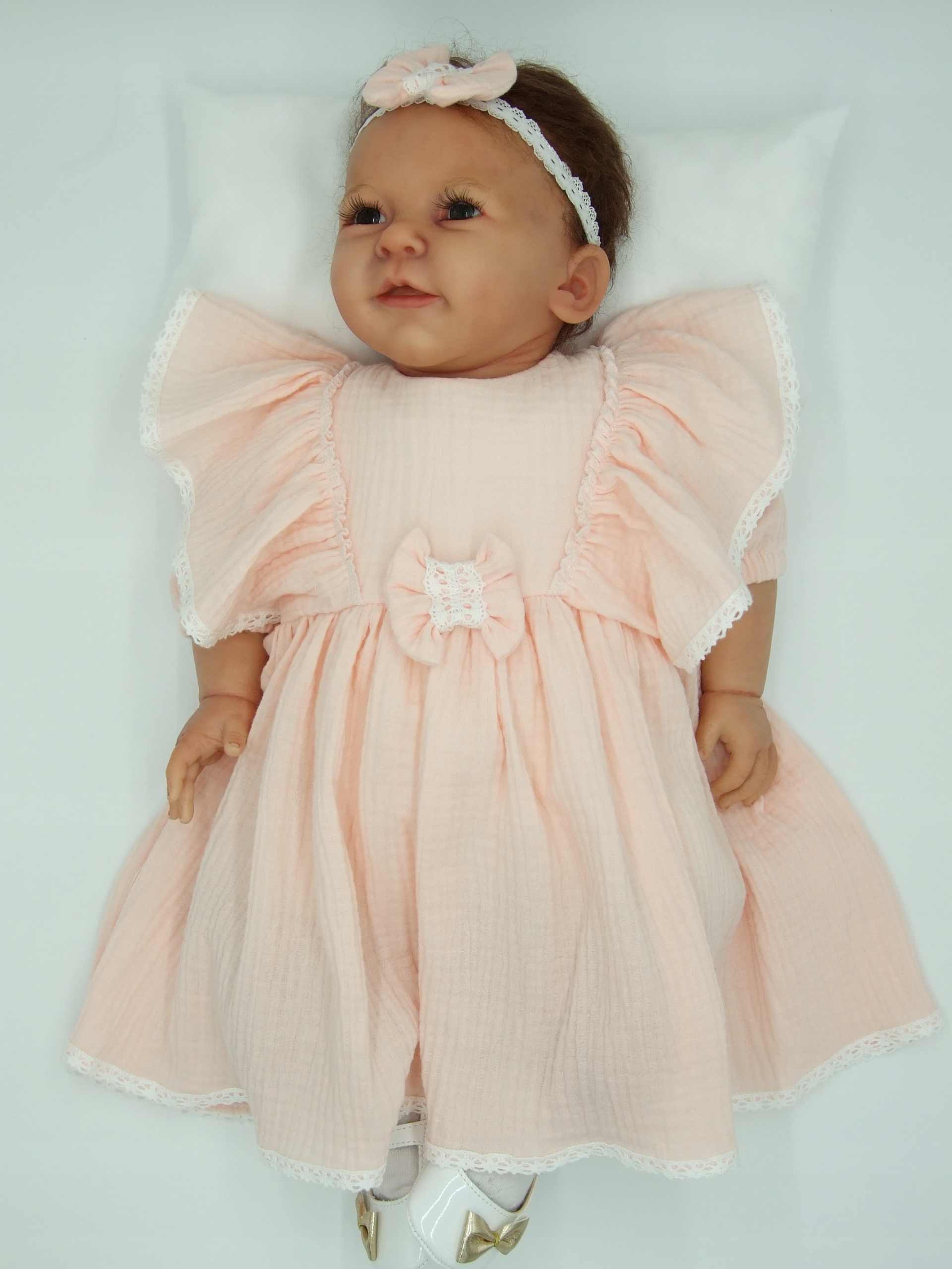 MUŚLINOWA Sukienka do CHRZTU + OPASKA 74r*kolory* Płeć Dziewczynki