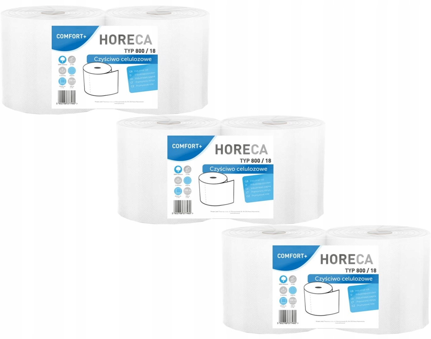 Čisticí Utěrka papírový 2R Horeca Comfort+ typ 800/18 2W 6 rolí
