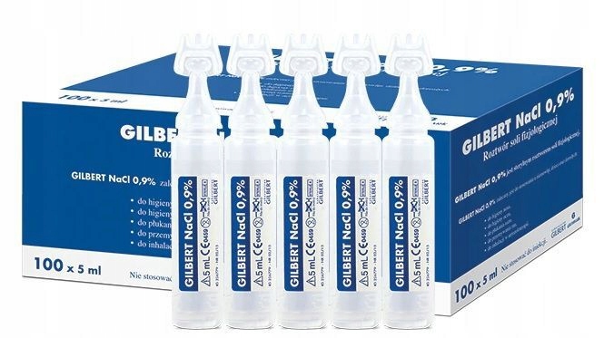 

Gilbert NaCl 0,9% Sól Fizjologiczna 100 Szt x 5 ML
