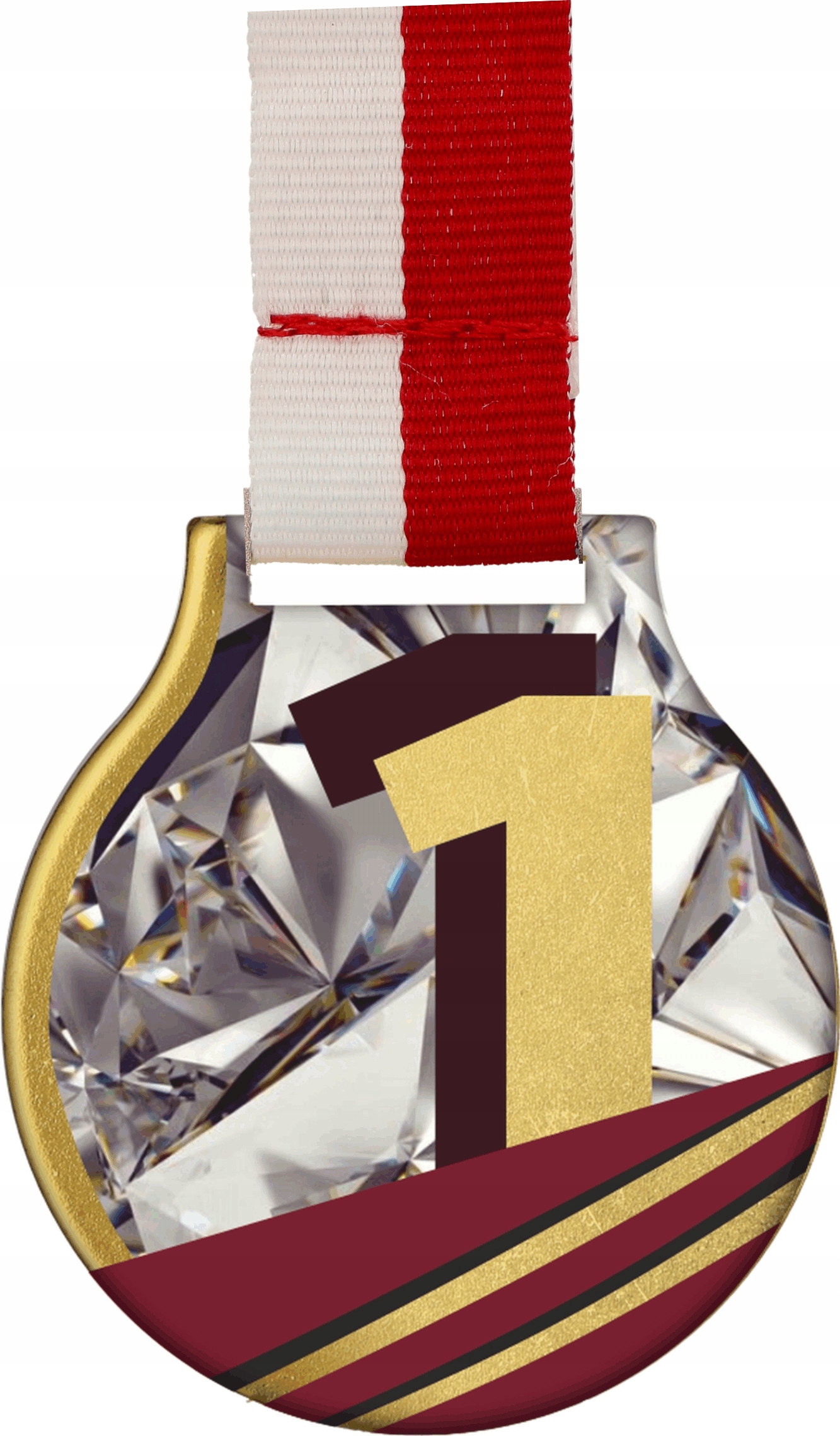 

Medal I Miejsce Zwycięstwo 5 cm szarfa