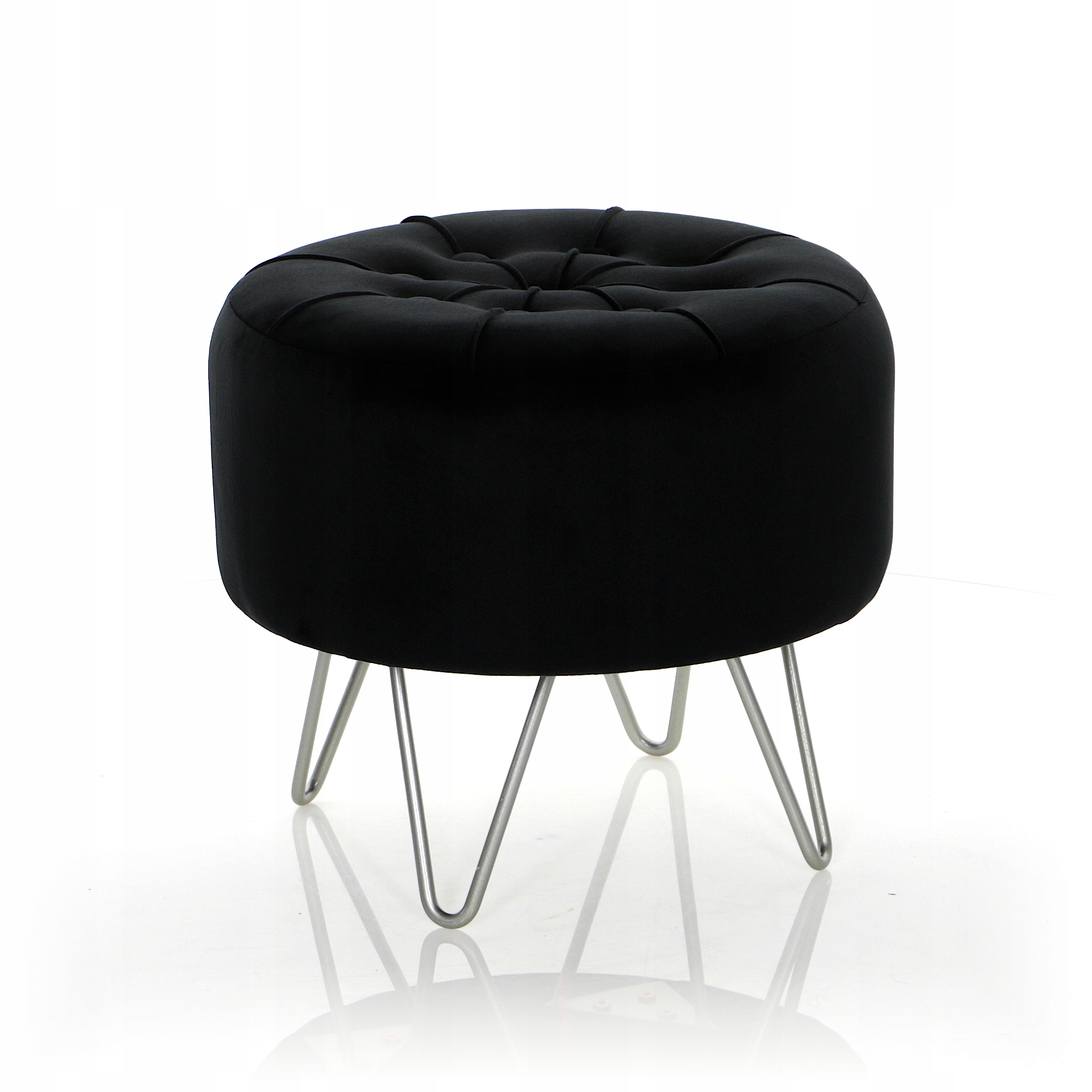 

Nowoczesna czarna okrągła pufa siedzisko 38x33cm