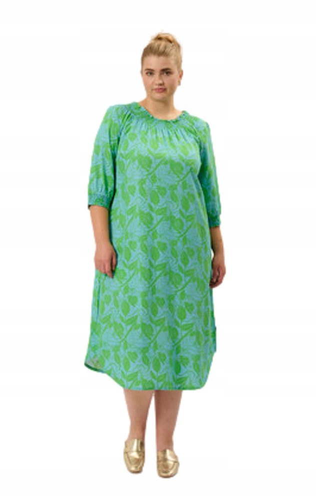 Adia Krásná Modrá Zelená Šaty Vzor A167 52