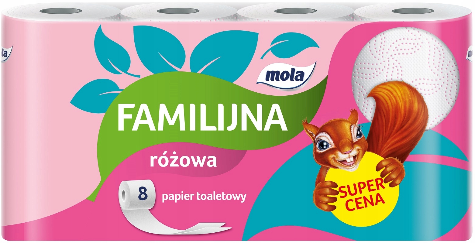 

Mola Familijna Różowa papier toaletowy 8 rolek