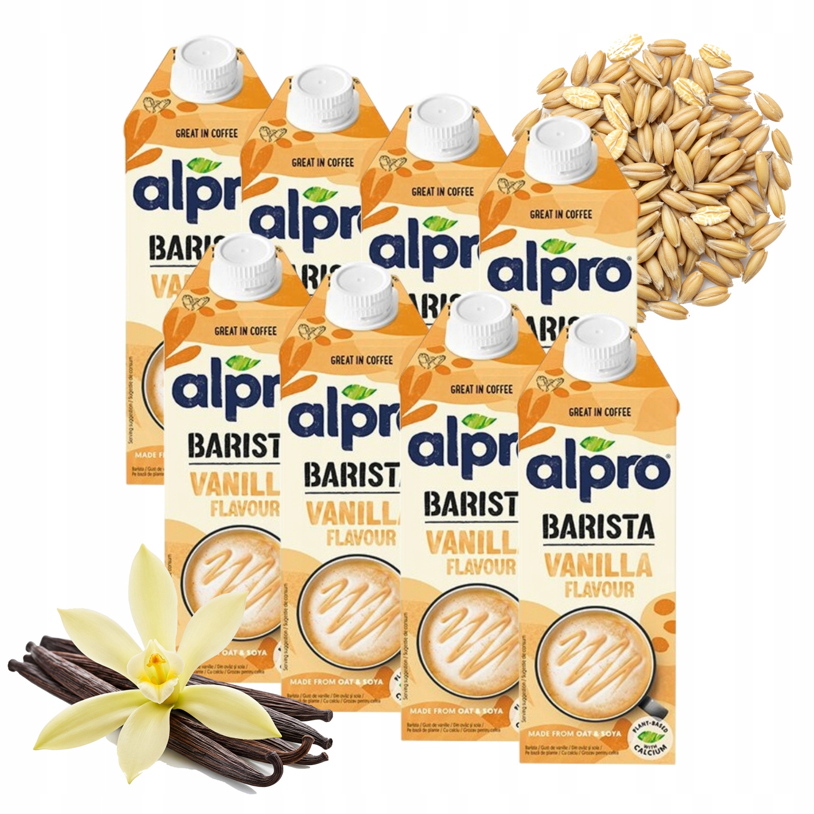 Levně Rostlinný nápoj do kávy Alpro Ovesno-sójový Barista Vanilkový 8x750 ml