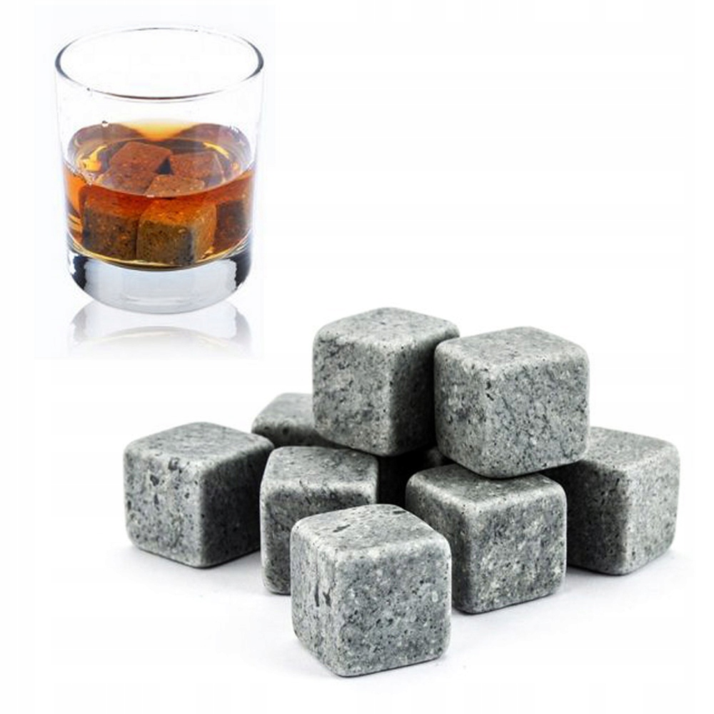 KOSTKI KAMIENNE DO DRINKÓW NAPOJÓW WHISKY 9 SZTUK WHISKY STONES do alkopak