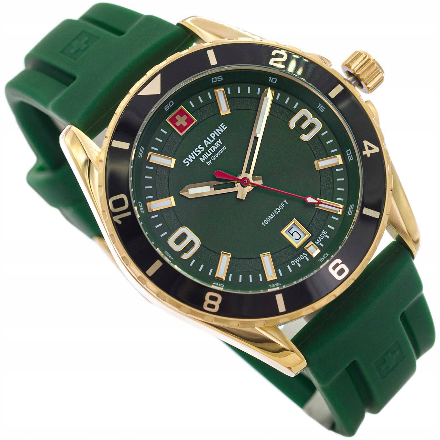 Pánské Hodinky Swiss Alpine Military SAM7034.1818 Sierra Zelené Na Řemínku