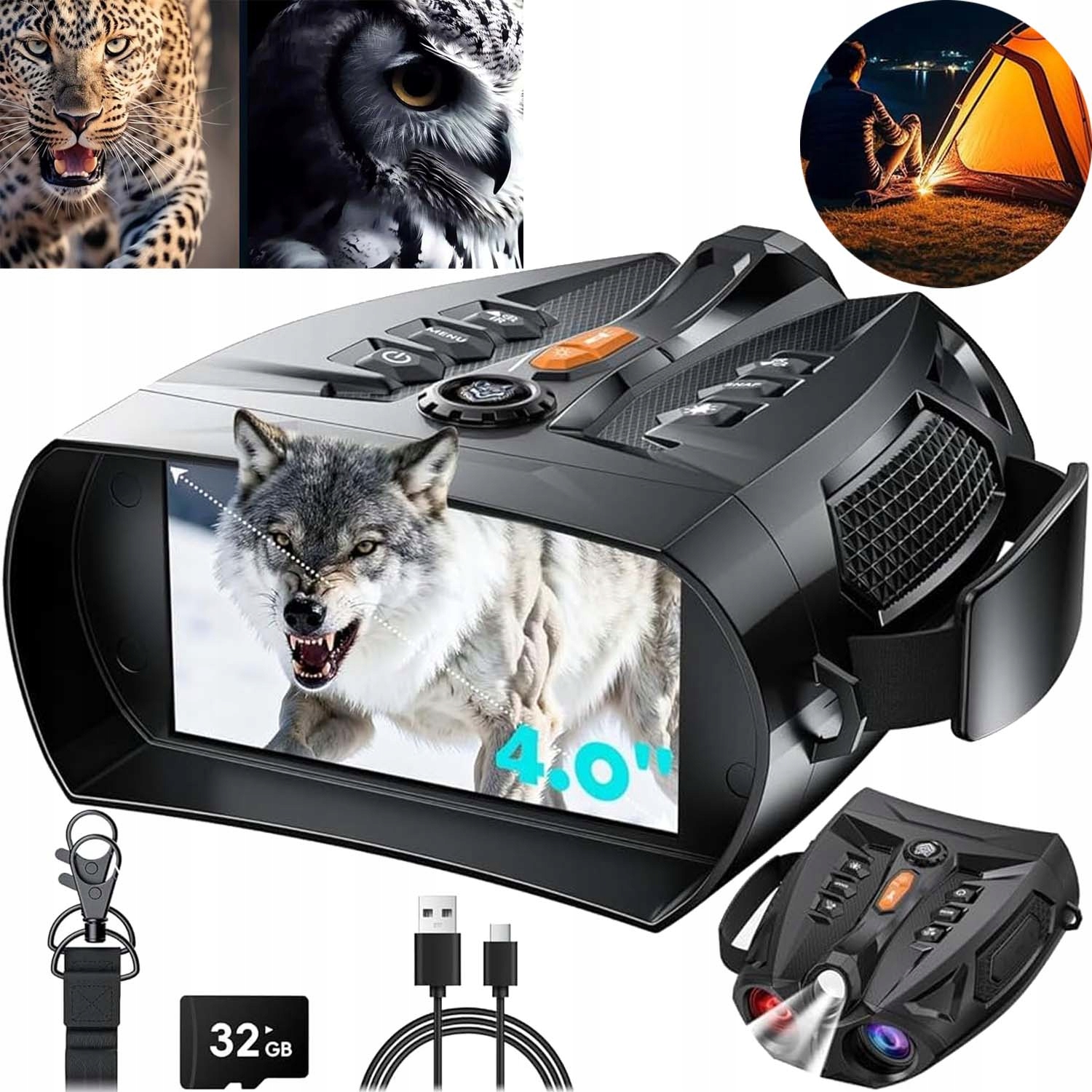 Dalekohled Pro Noční Vidění S Infračerveným Nočním Viděním Zoom X10 5W 850NM 5000MAH