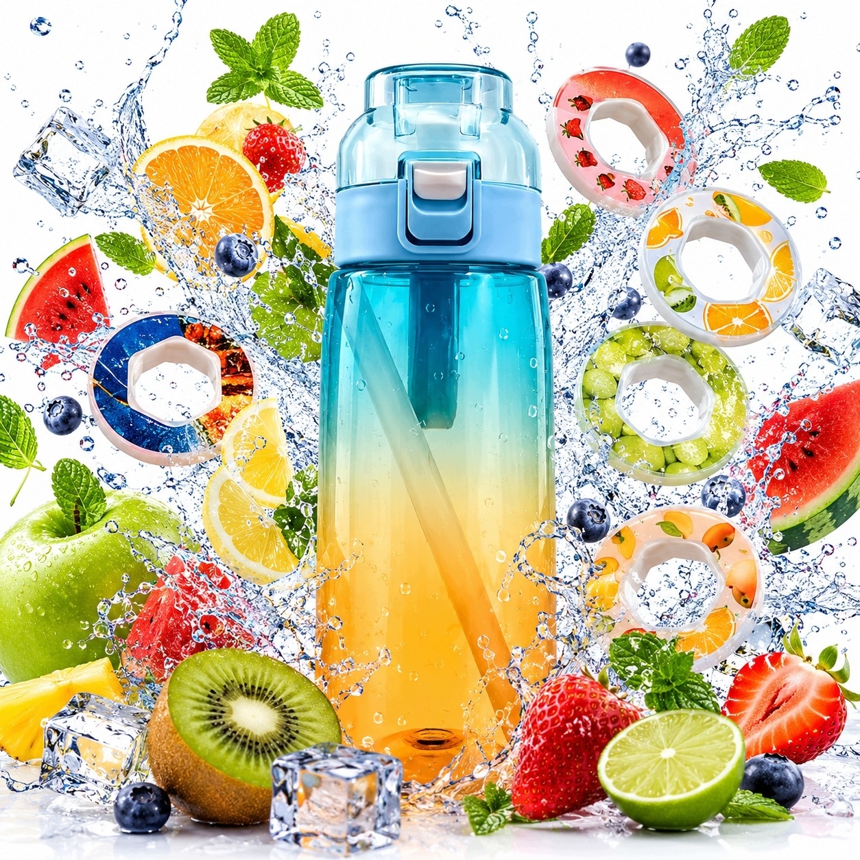 Butelka do picia 600ml smak bez cukru 7 kapsułek Air Water