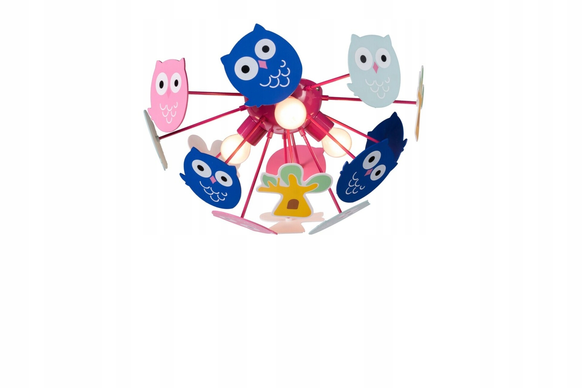 Rabalux Birdy 6389 detské stropné svietidlo E14, 3x40W, viacfarebné, malej sovy