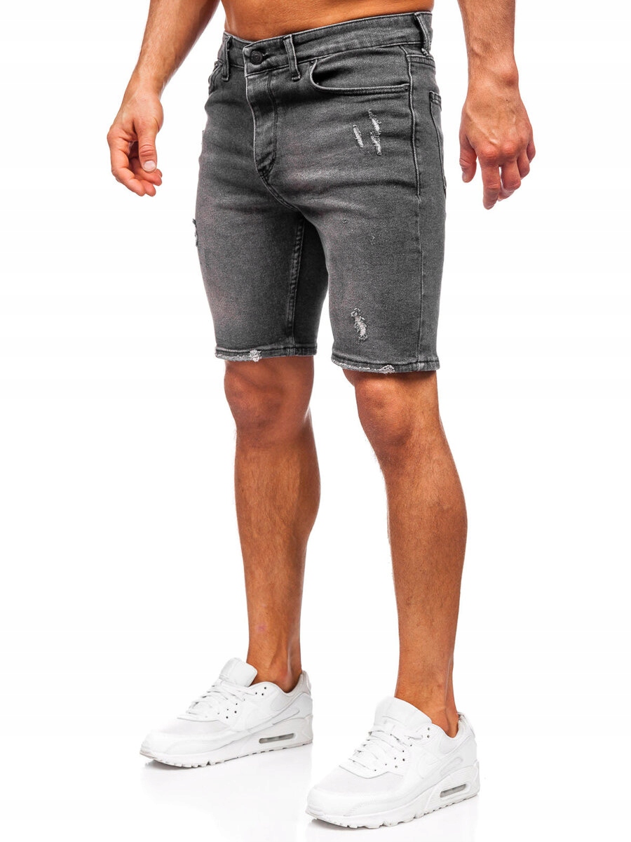 Kraťasy Pánské Džínové Kalhoty Černé 0676 DENLEY_30/S