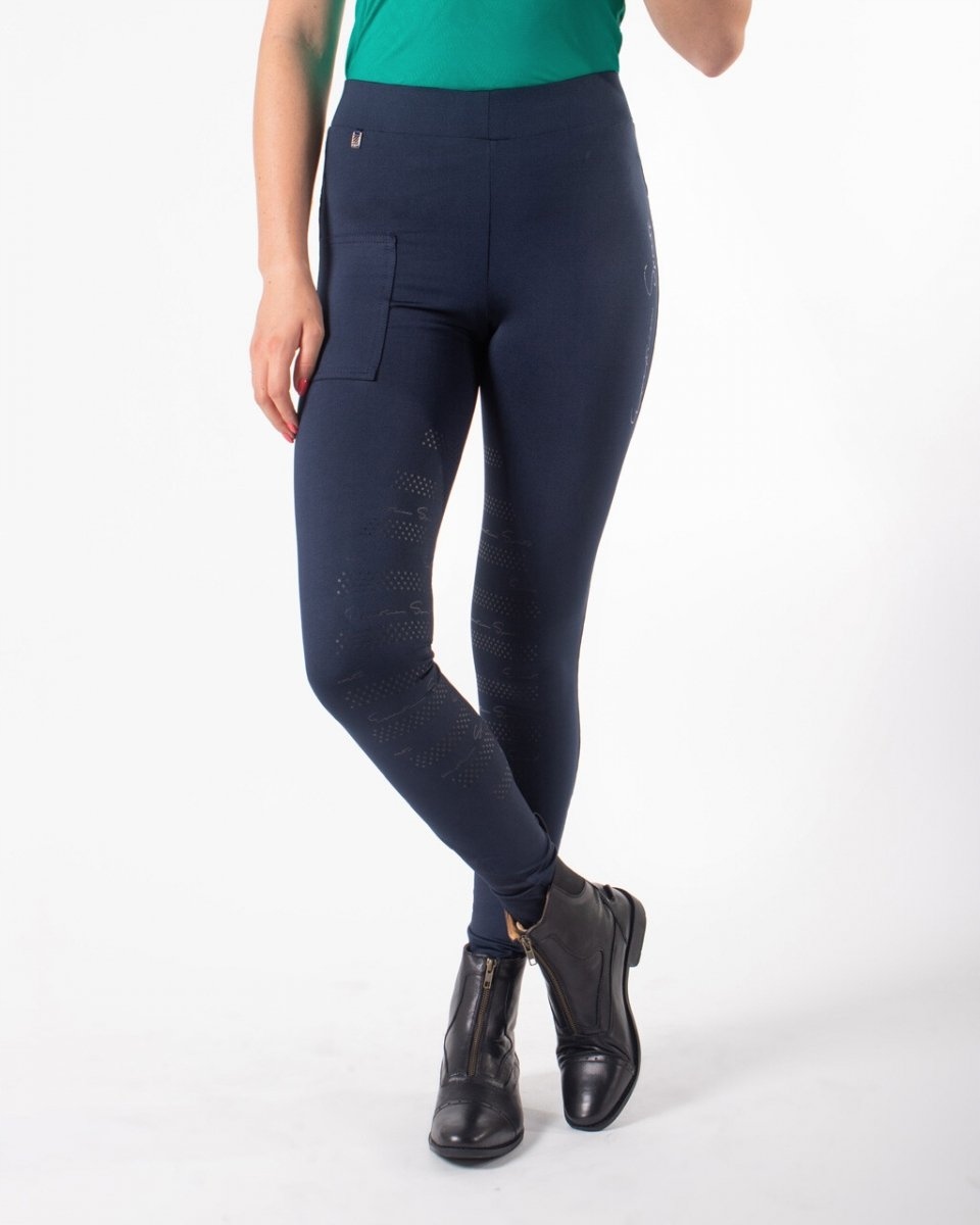 Legginsy jeździeckie damskie Phylicia SS21 Qhp granatowy 40