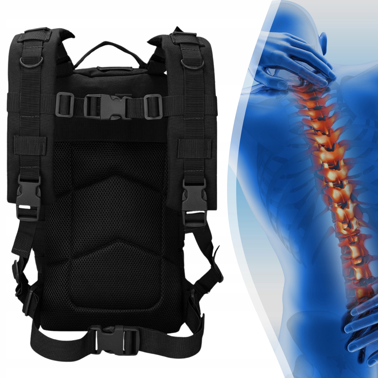 Plecak Taktyczny Wojskowy Militarny Survival Survivalowy turystyczny Szerokość (dłuższy bok) 23 cm