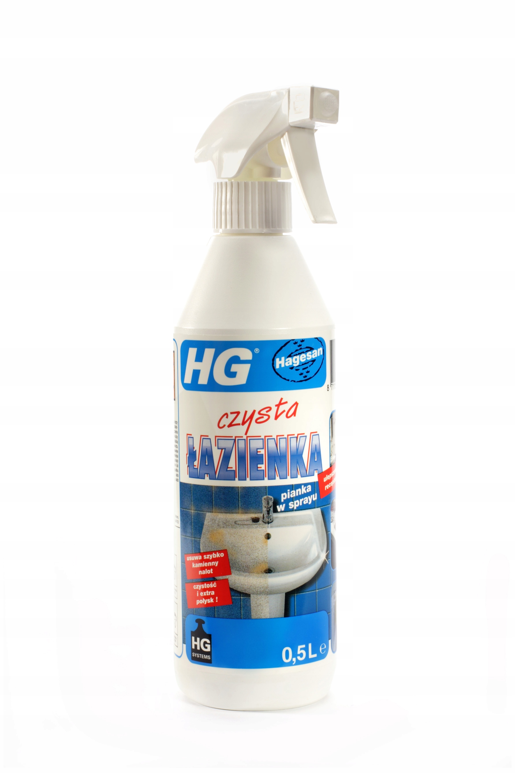 

Pianka Hg 0,5l czyszczenie kabin prysznicowych