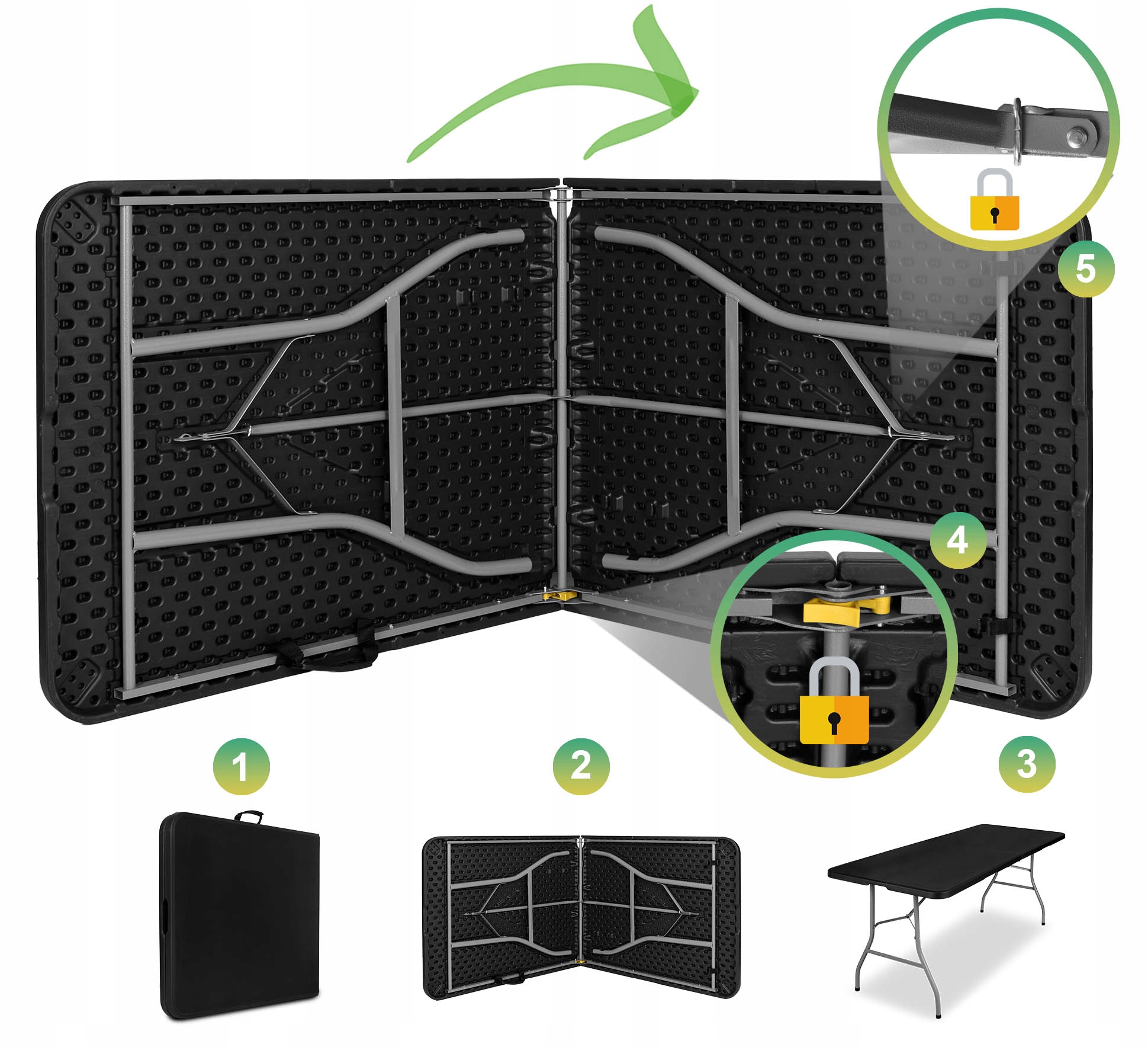 STÓŁ CATERINGOWY SKŁADANY OGRODOWY BANKIETOWY 180 Kod producenta stół składany walizka catering grill