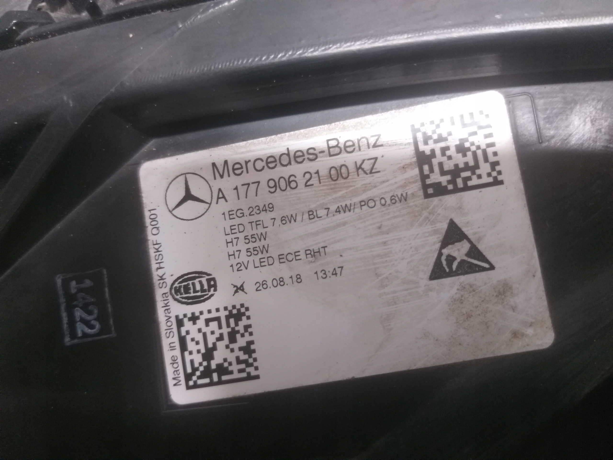 light front left MERCEDES A KLASA W177 A1779062100