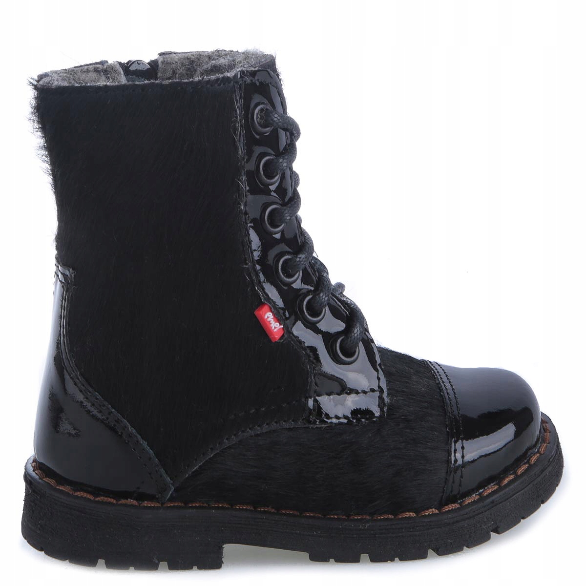 ЭМЕЛЬ EV 2537-10 БОТИНКИ TRAPERKI GLANY ЧЕРНЫЙ R23