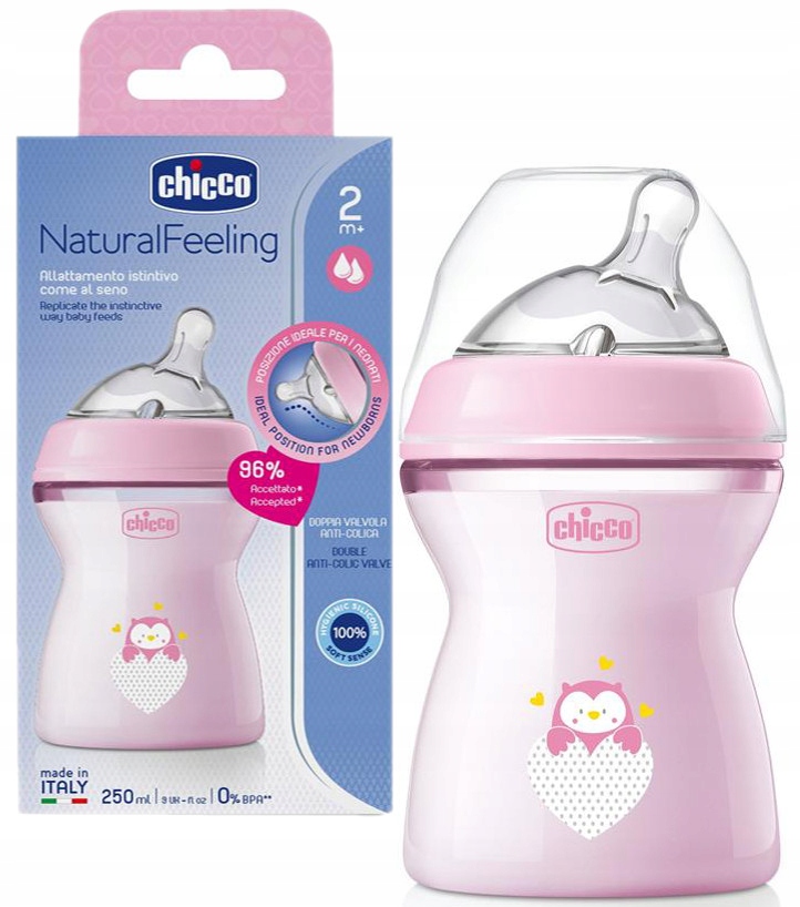 

Chicco Butelka Natural Feeling 2m+ 250ml Pink 3633