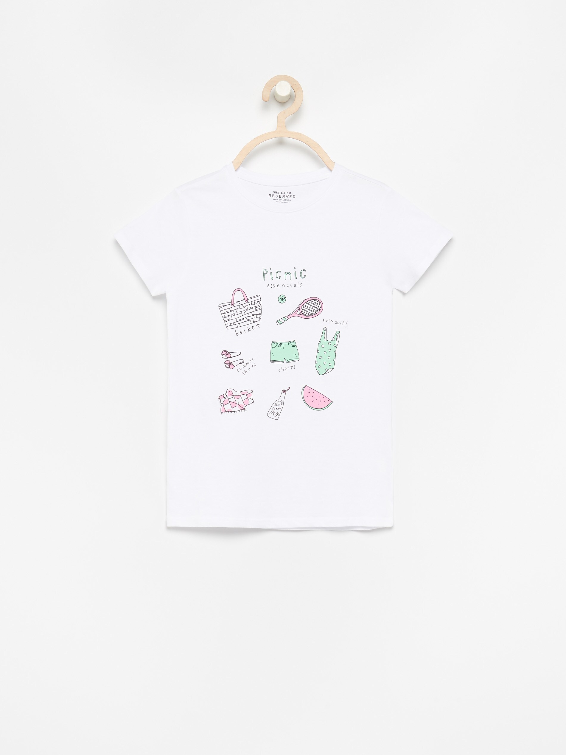 

Reserved T-shirt z nadrukiem roz 146 cm