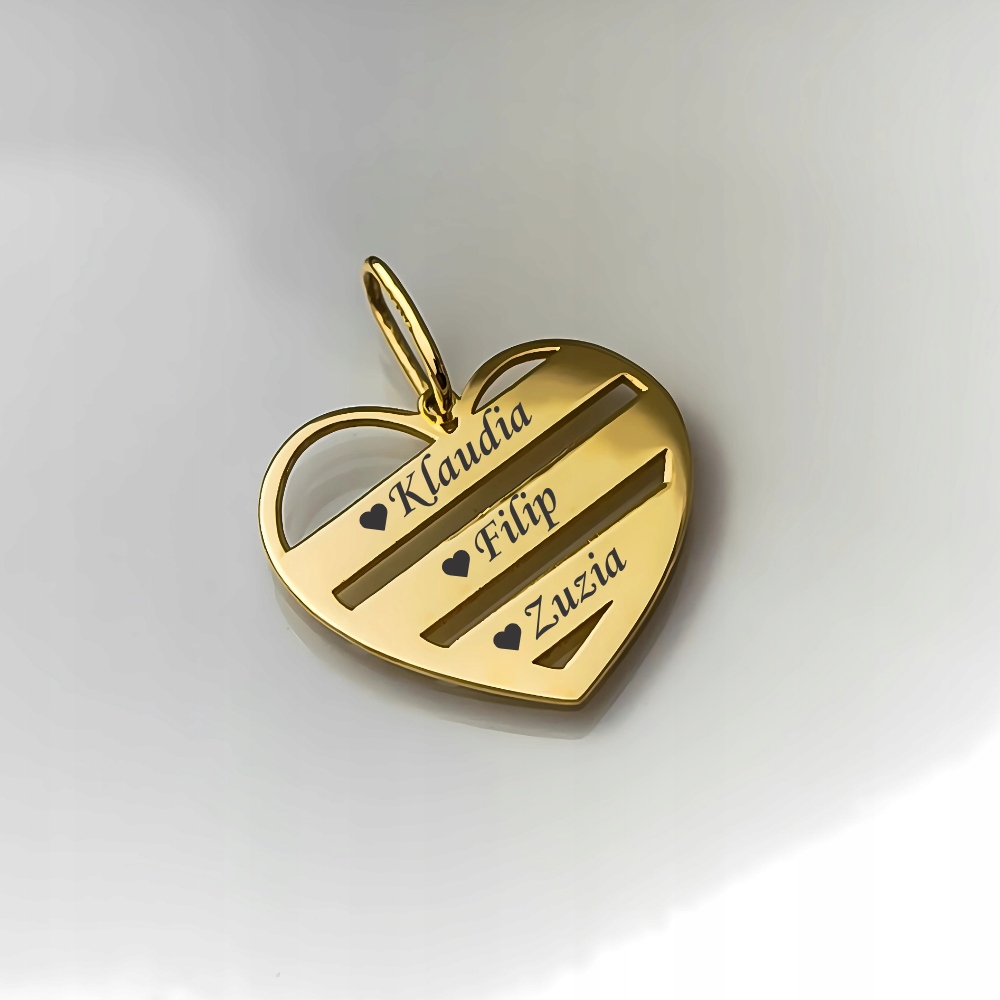 Zlatý přívěsek Srdíčko pro gravírování pr.585