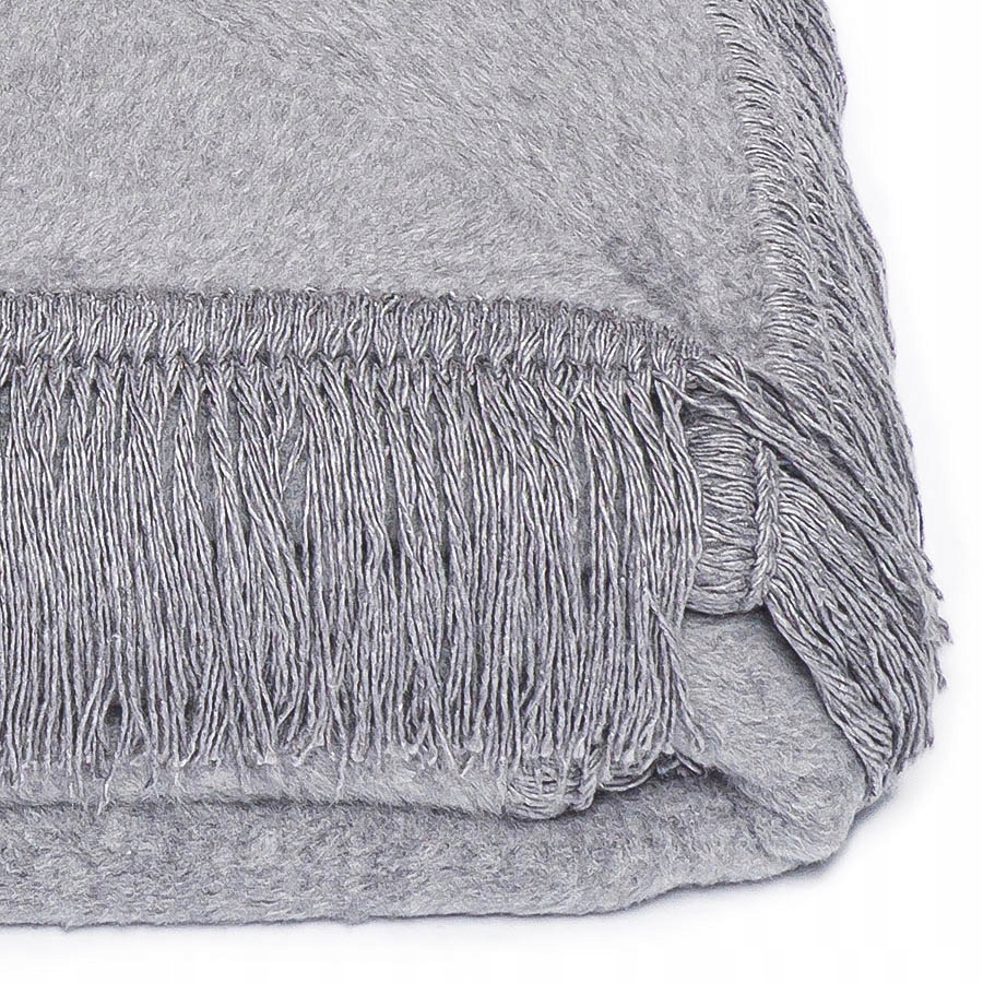 Koc bawełniano- akrylowy Narzuta na fotel Pled 70x150 Szary