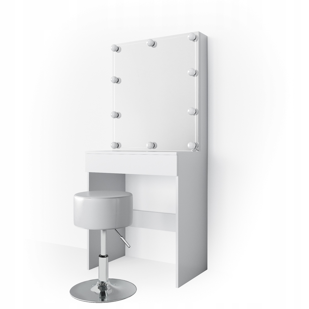 ТУАЛЕТНЫЙ СТОЛИК СО СВЕТОДИОДНОЙ ТАБУРЕТ БЕЛЫЙ VICCO MELLE