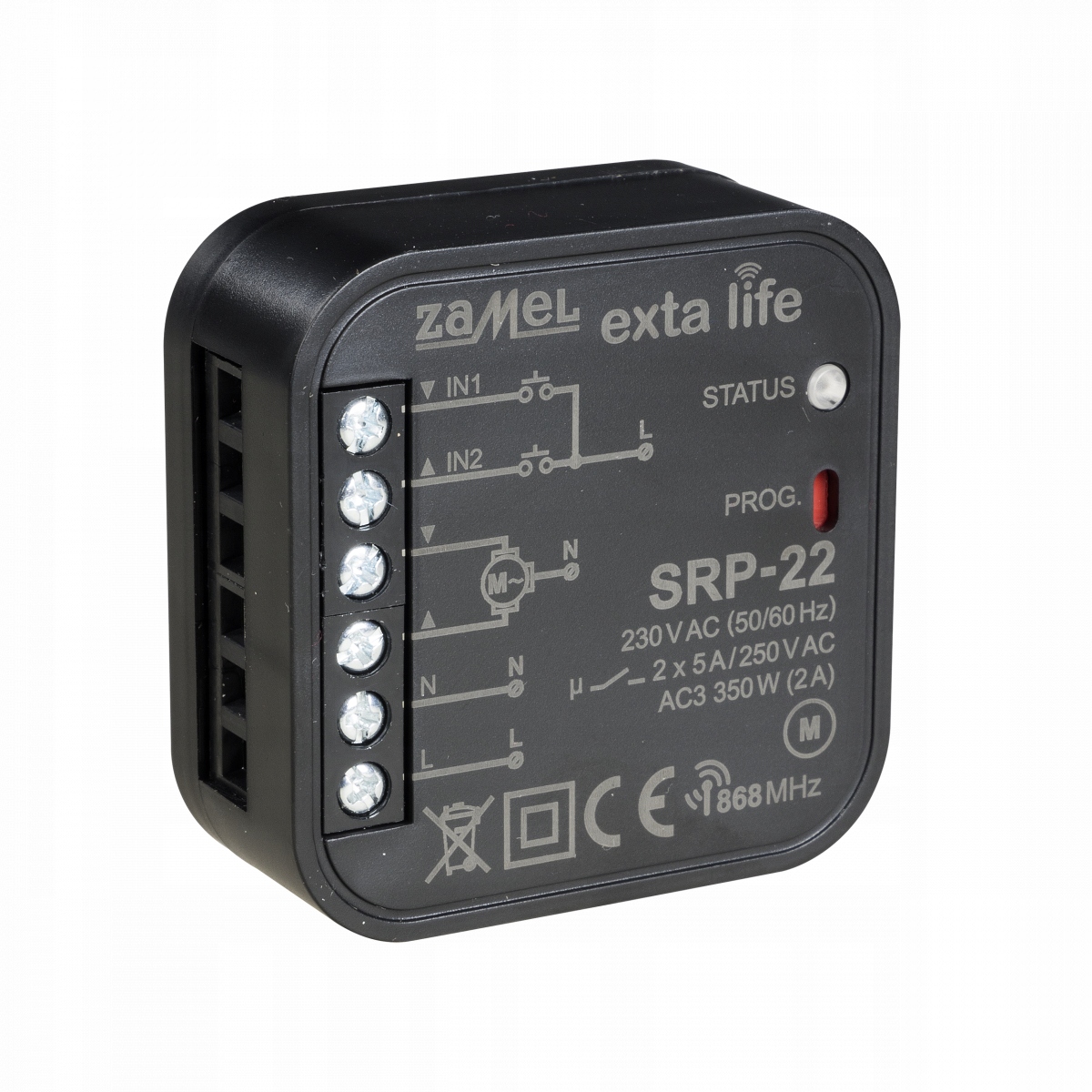Zestaw sterowania roletami pilotem: 4x SRP-22 + Pilot P-456/2 Zamel Exta Marka Zamel