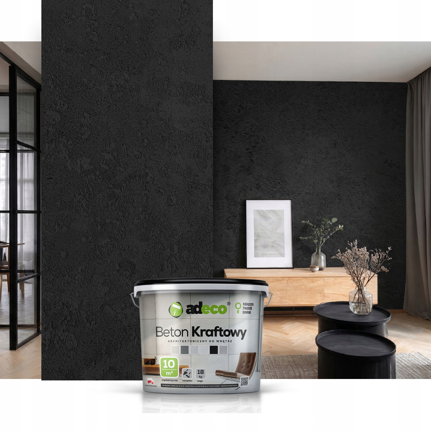 Černý Architektonický Beton Na Dekorativní Stěnu 10 M2
