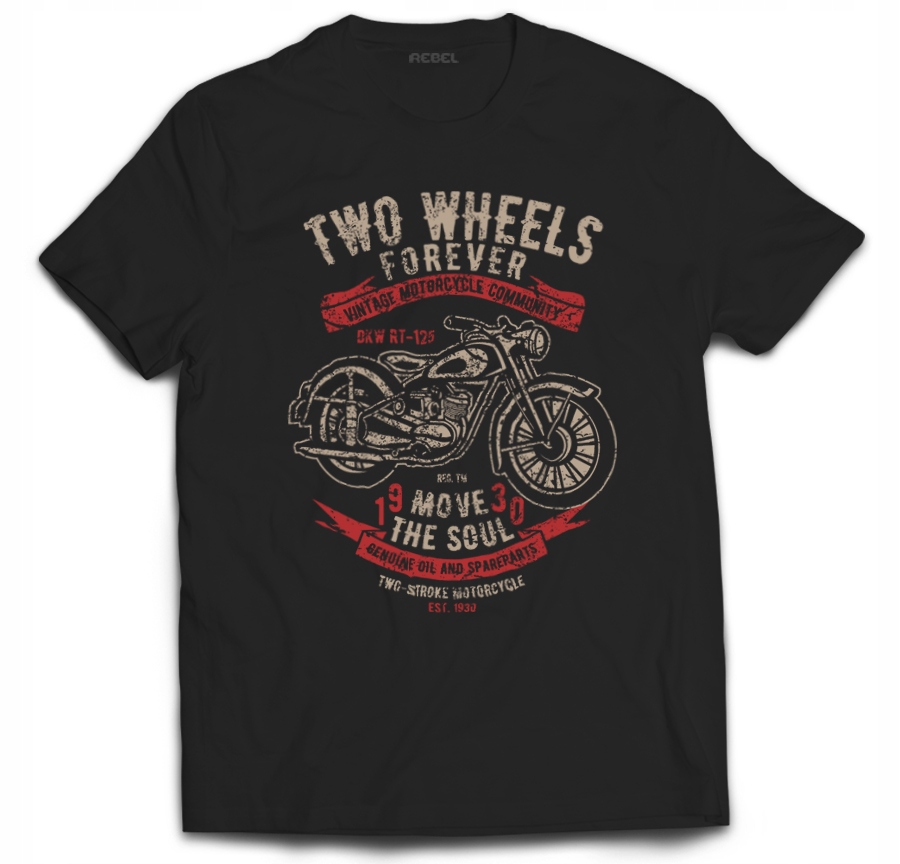 

Tshirt motocykl motor wheels vintage fan XL